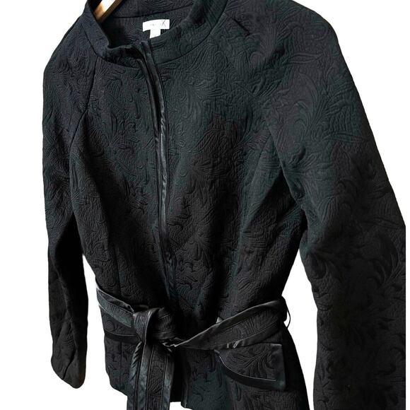 Semantiks Textured Jacquard Blazer Belted Jacket Women's sz S Elegant Old Money - Picture 5 of 14